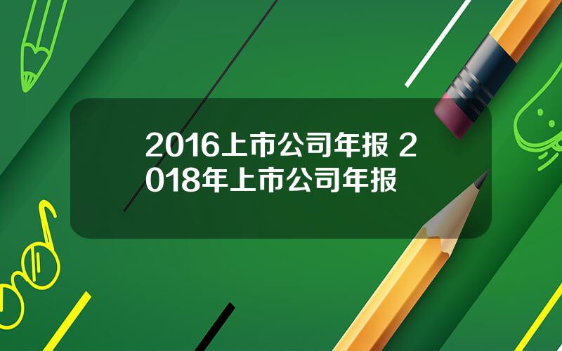 2016上市公司年报 2018年上市公司年报